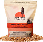 Sunrise Flour Mill Heritage Hard Red Wheat Berries (Turkey Red) (80 Ounce (Pack of 1)) Certified Organic | Non-GMO | Unprocessed | Vegan | Kosher | Shelf-stable Whole Wheat Berries Organic