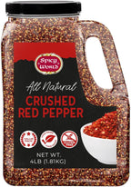 Crushed Red Pepper Flakes 4 LB Bulk Jar (64 Oz) - All Natural, Pure, Chilli Flakes Hot Pepper, Great on Pasta and Pizza by Spicy World - Can Also Be Used For Yards, Backyard Protection, Chicken Protection