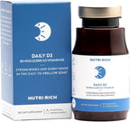 Nutri-Rich Vitamin D3 2000 IU (50 mcg) – High Potency Immune, Bone & Muscle Support – Non-GMO, Soy & Gluten-Free, No Artificial Additives, Third-Party Tested Softgels