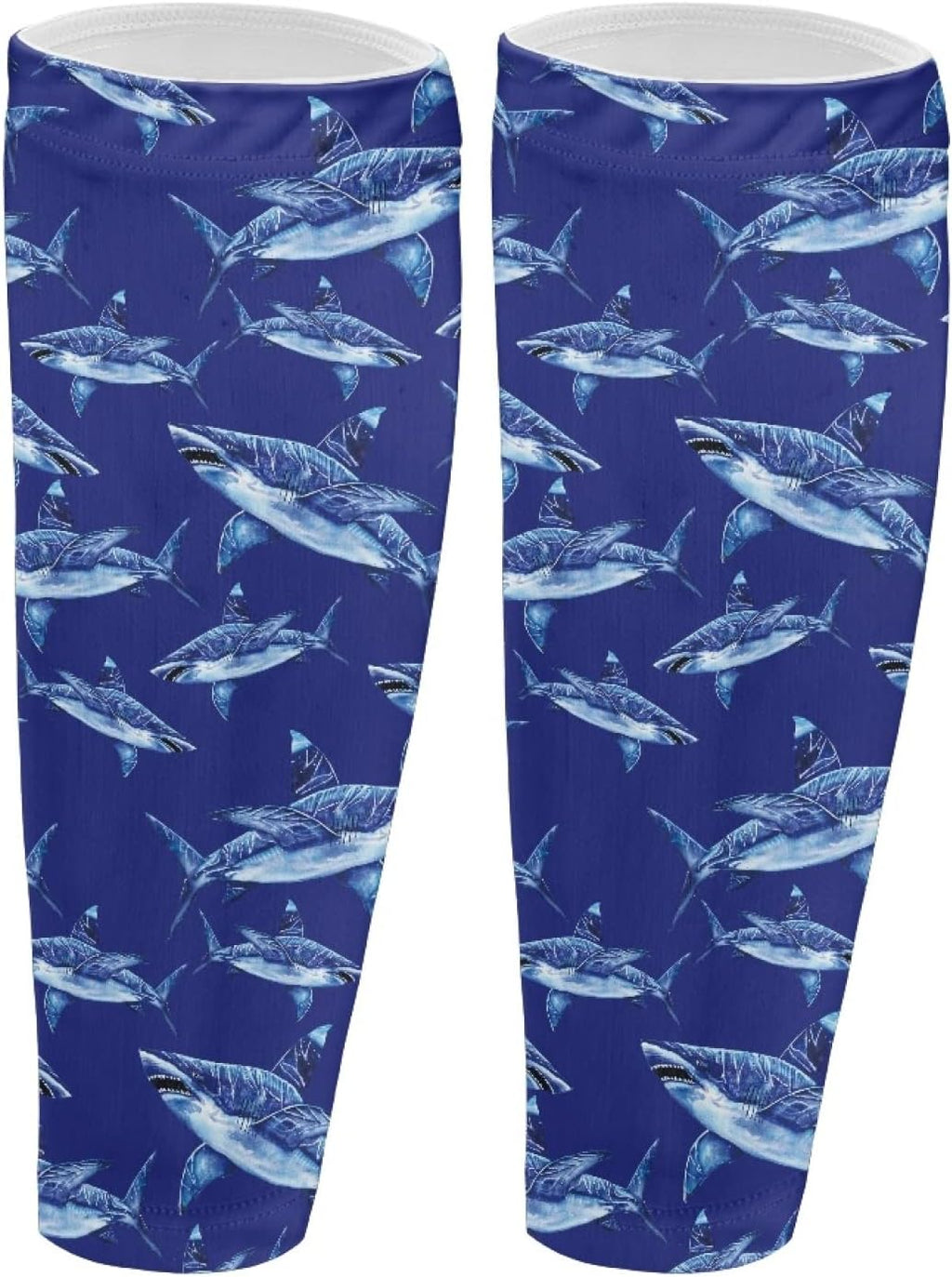 FUSURIRE Blue Shark Leg Sleeve Basketball for Youths, Soft Leg Sleeves Socks/Compression for Calf, Breathable Shin/High Elasticity Football Basketball Baseball Accessories for Men