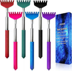 6 Pack Back scratchers Set,Rubber Handles and Stainless Scratch Heads Back Scratcher Extendable,for Back,Neck,Shoulders,Beautiful Present Packaging Gifts for Thanksgiving,Christmas (Mix)