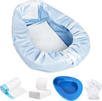 Bedpan Set with 30 Super Absorbent Pads 30 Disposable Liners 100 Gloves, Bedpan for Elderly Females Women and Men, Extra Large Adult Potty for Bedridden Patients