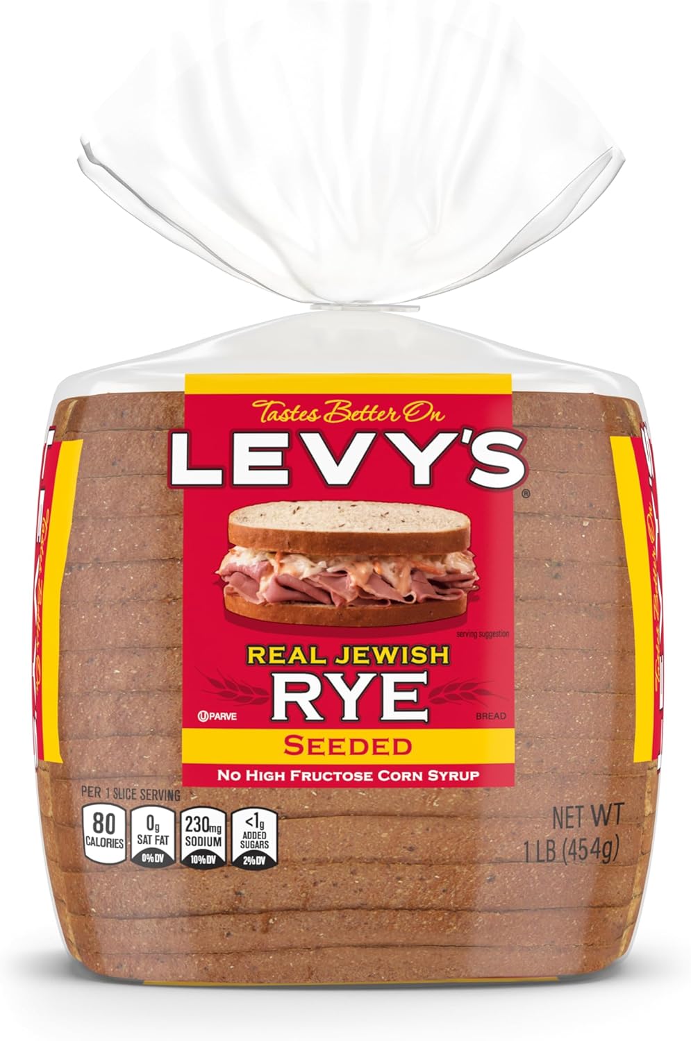 Levy's Seeded Rye Bread, Rye Bread, 16 oz Bag