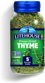 Litehouse Freeze Dried Thyme - Substitute for Fresh Thyme, Jar Equal to 5 Thyme Fresh Bunches, Organic, Thyme Seasoning, Non-GMO, Gluten-Free - 0.52 Ounce