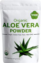 Iyasa Holistics Organic Aloe Vera Powder 8 oz – Aloe Barbadensis Whole Leaf – USDA Certified Finely Ground, Easy Mix Formula – DIY Natural Skincare – Ideal for Aloe Vera for Face & Hair Care