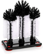 Yesland Water Bottle Cleaning Brush with Suction Base, 3 Head Removable Nylon Bristle Glass Cup Washer Brush Cleaner for Long Leg Cup, Beer Cup, Red Wine Glass, Bar, Kitchen, Sink, Home Tools