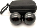 Firstnos 1.57inch Chrome Steel Black Baoding Balls for Hand Therapy, Exercise, and Stress Relief,2pcs