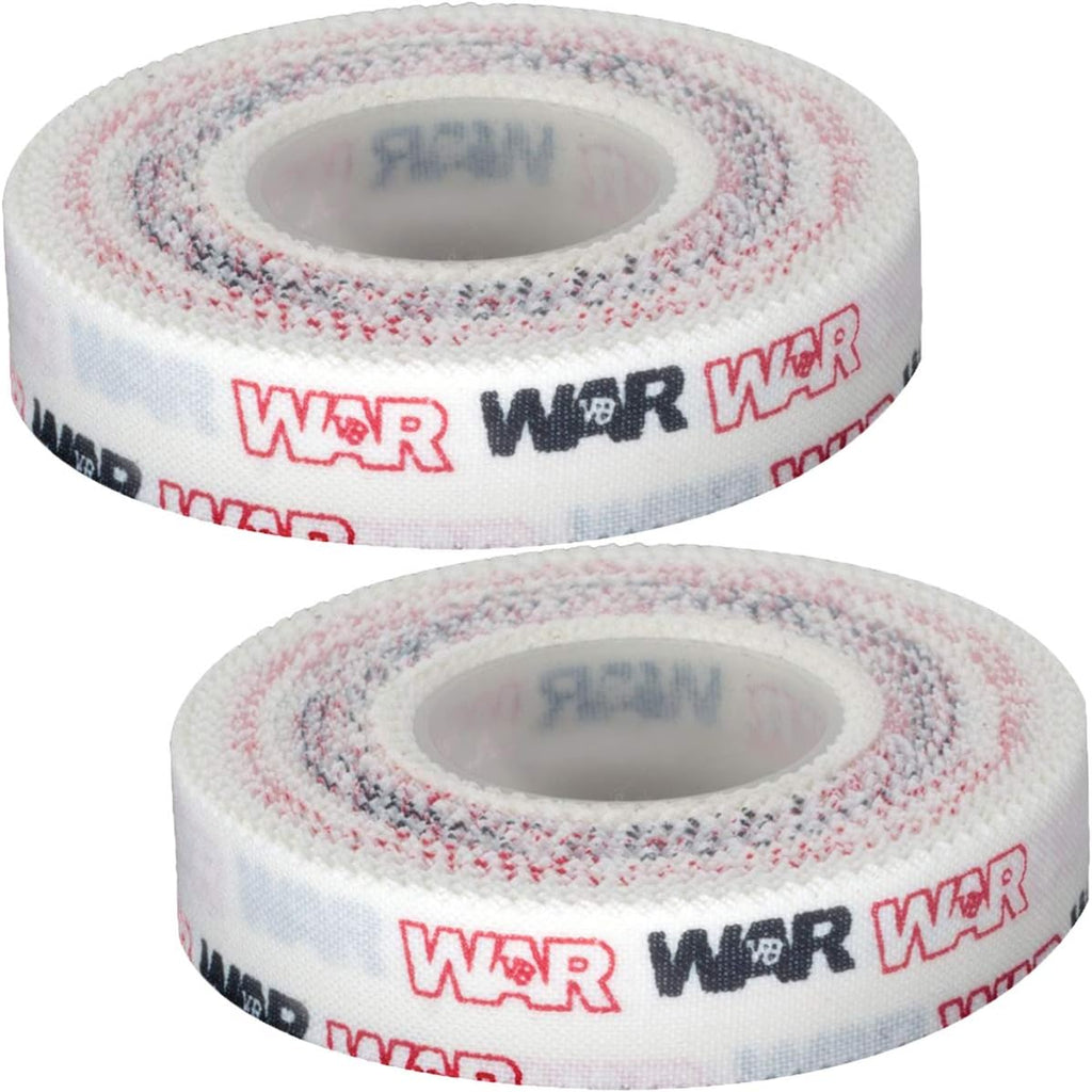 WAR Tape EZ Rip Premium Athletic Medical Sports Tape | No Sticky Residue | 30 ft Rolls | Best for Athletes & Trainers | Ideal for Fingers, Ankles, Wrists, and Equipment | 0.5 Inch (Pack of 2)