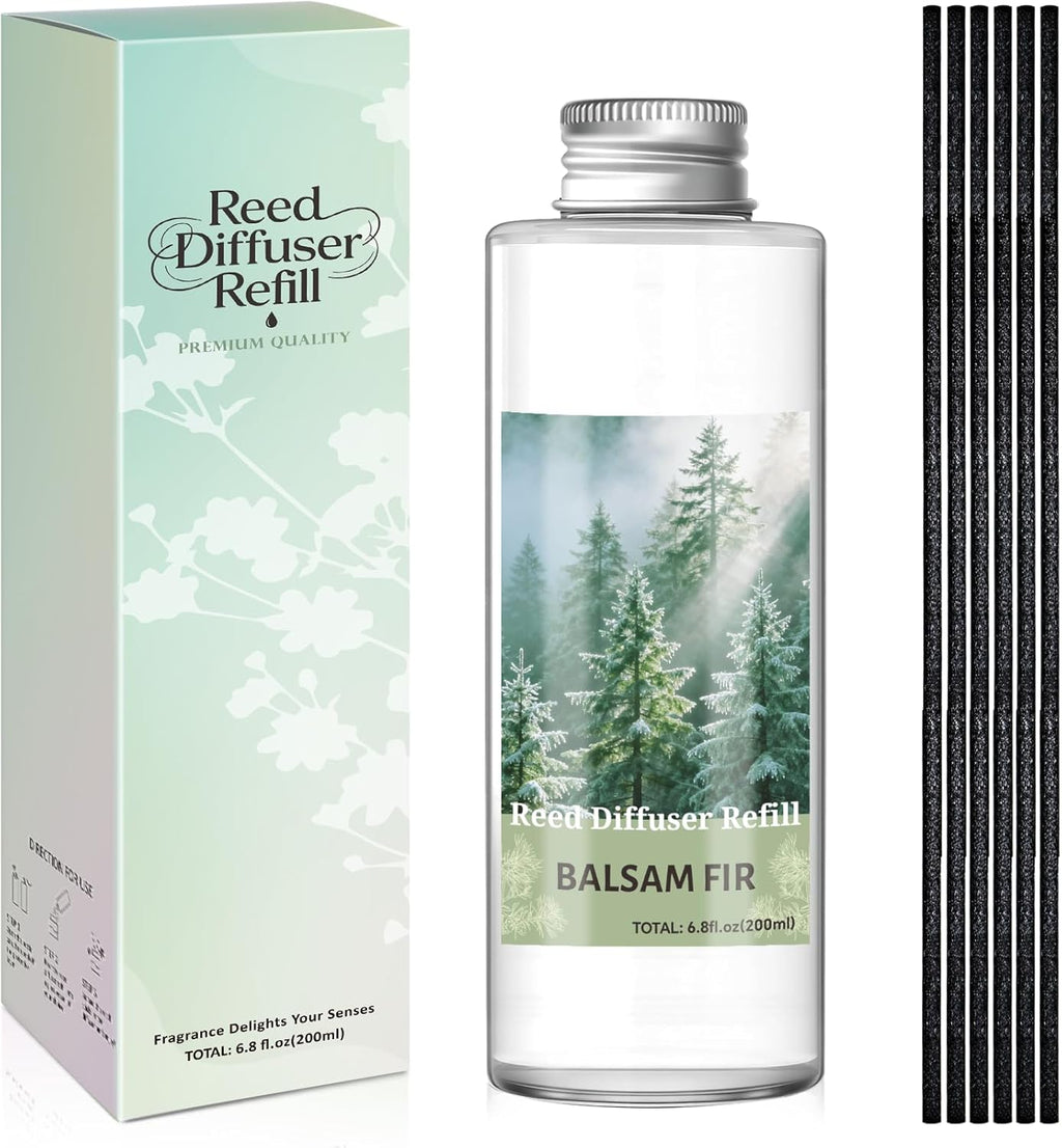 SCENTORINI Reed Diffuser Oil Refill, Balsam Fir Essential Oil 6.76 Fl Oz, Natural Long Lasting Aromatherapy Fragrance Oil for Home Bedroom Bathroom Office Spa Air Freshener Home Decor