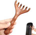 Sandalwood Massage Comb, Long Handle Wooden Scalp Massager, Scalp Acupoint Relaxation Gua Sha Tool for Head, Neck and Face