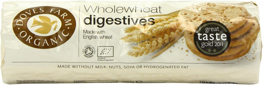 Doves Farm Organic Wholewheat Digestives (400g) - Pack of 2