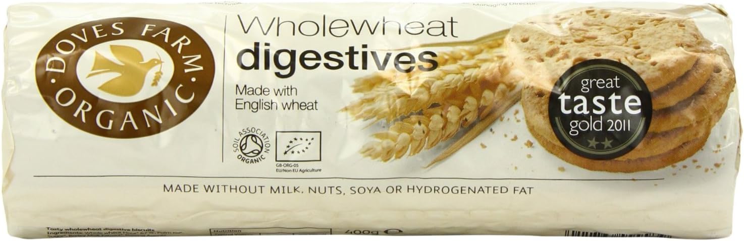 Doves Farm Organic Wholewheat Digestives (400g) - Pack of 2