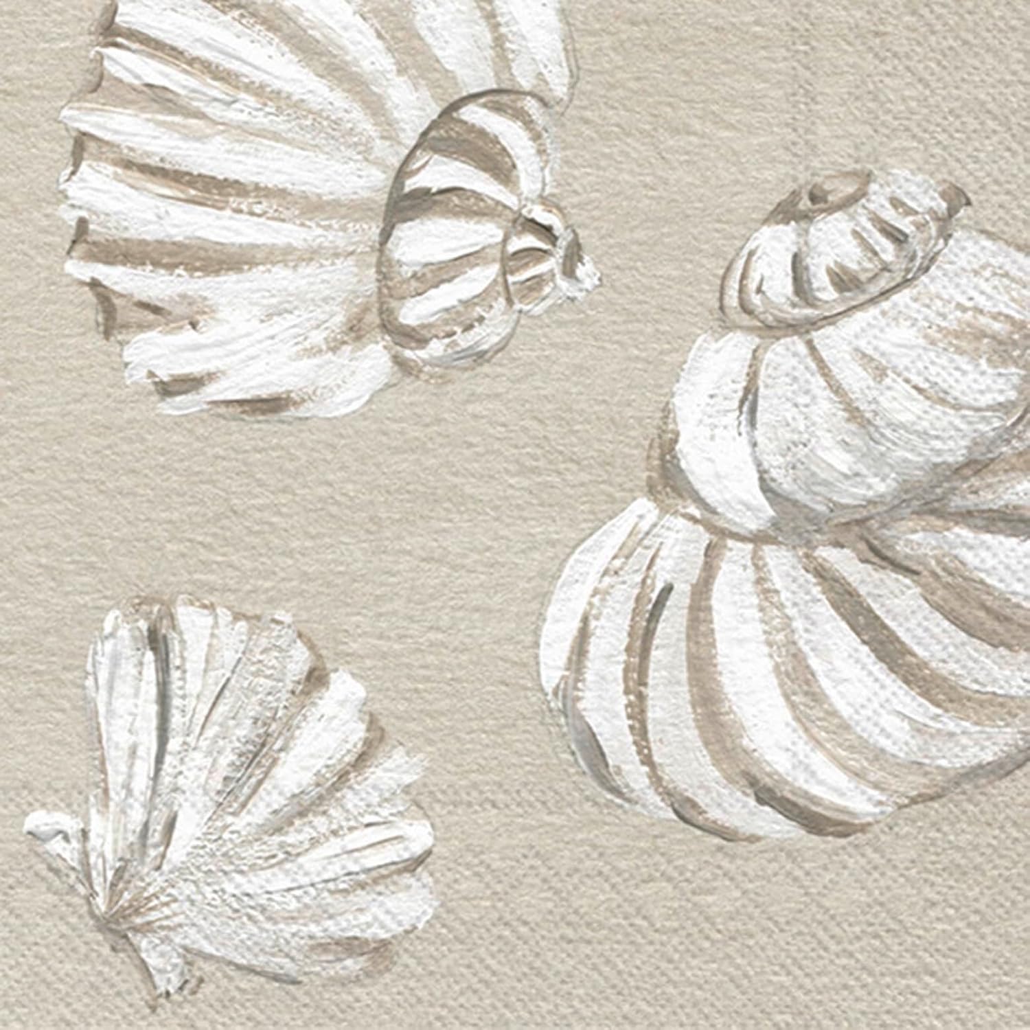 IHR Ideal Home Range Cocktail Napkins Disposable 3-Ply Paper Party Napkin Pack, 5" x 5", Beach Treasures Shells, 20-Count