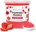 Tea Zone [7 Pounds] Strawberry Popping Pearls for Boba Tea Beverages, Sweets, Ice Cream Topping | B2053