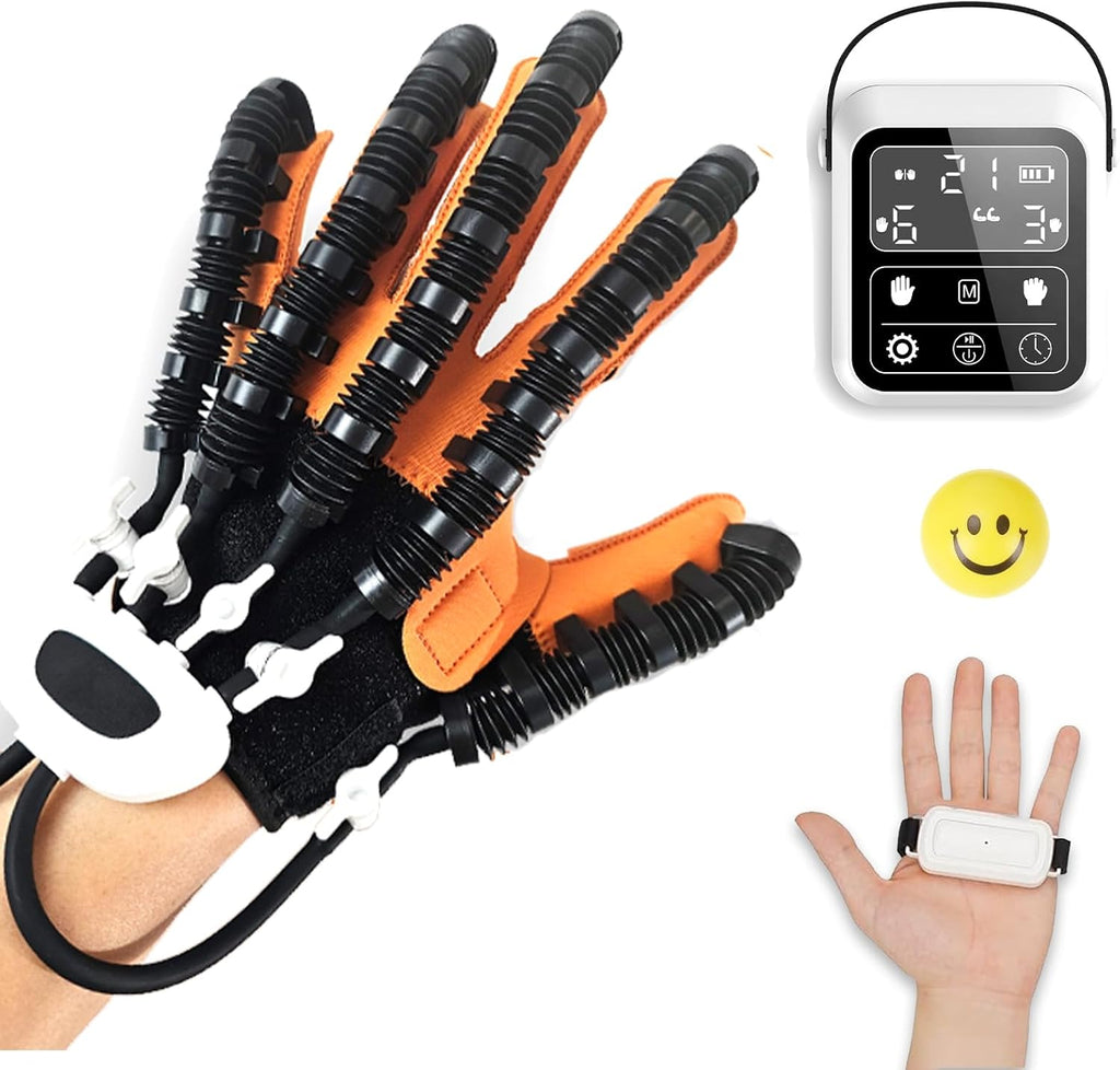 Rehabilitation Robot Glove for Stroke Recovery - Robotic Hand Therapy Glove for Left or Right Hand Fingers Strength Training Device for Hemiplegia for Hand Mobility & Rehab Training (Left Hand - M)