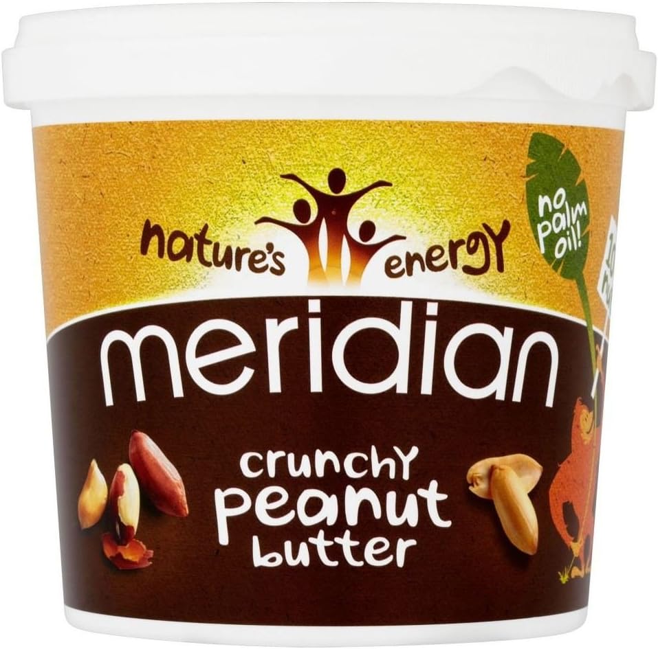 Meridian Foods Crunchy Peanut Butter No Added Sugar & No Added Salt (1Kg) - Pack of 2