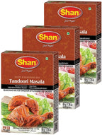 Shan Tandoori Recipe and Seasoning Mix 1.76 oz (50g) - Spice Powder for Tandoori Style Barbecue Chicken - Suitable for Vegetarians - Airtight Bag in a Box (Pack of 3)
