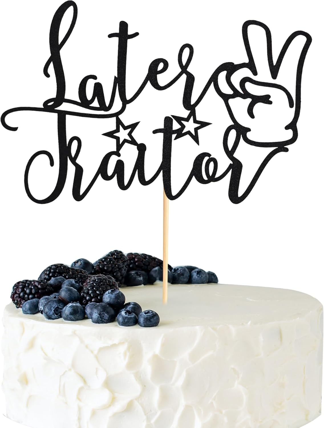 Later Traitor Cake Topper, Relocating/Going Away/Job Change/Retirement/Last Day Office/Farewell Party Decoration - Black Glitter