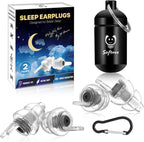 Ear Plugs for Sleeping 2 Pairs, Ultra-Comfy Reusable Small Earplugs for Sleep, Travel, Focus, Side Sleepers, Snoring - 27 dB Soundproof Noise Cancelling Silicone Hearing Protection