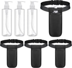 Eaasty 3 Sets Massage Bottle Holster Adjustable Single Holster and 8 oz Plastic Pump Dispenser Bottles for Lotion Massage Oil, Black