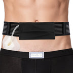 Breathable PD Belt Peritoneal Dialysis Catheter Holder G Tube Pouch for Gastrostomy Gtube Peg Feeding Tube Supplies Adults Women Men Black Medium