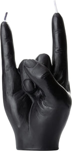 Gute Rock & Roll Hand Candle, Sign of The Horns Hand Gesture Candle, Gift for Music Lovers, Rockers, Bikers, Rock Lovers! - 15x10cm (Black)