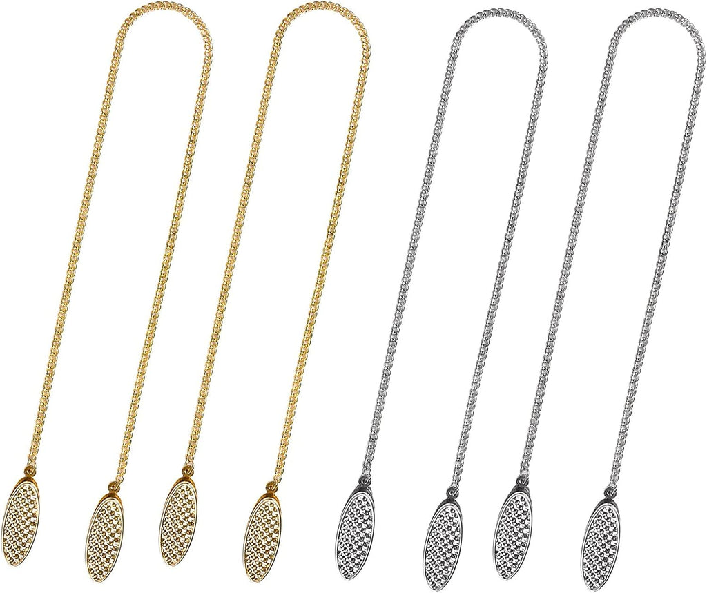 Napkin Clips 4 Pieces Bib Holder Clips Adjustable Chains Classic Metal Lanyard Neck Strap for Dental Restaurant Dining Painting Picnic Bib Clips