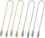 Napkin Clips 4 Pieces Bib Holder Clips Adjustable Chains Classic Metal Lanyard Neck Strap for Dental Restaurant Dining Painting Picnic Bib Clips