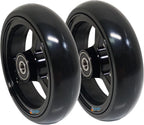 Soft Roll Caster Wheels in 3", 4" & 5" For Wheelchairs (4" x 1" Black Rim/Black Tire)