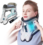Cervical Neck Traction Device, Adjustable Neck Stretcher Cervical Traction, Built-in 8 Airbag, Electric Air Pump with 3 Power Traction for Neck Pain Relief and Relaxation