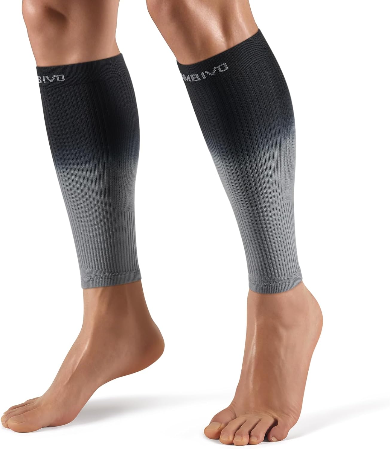 CAMBIVO Gradient Calf Compression Sleeves, 20-30 mmHg Medical Footless Compression Socks for Shin Splints, Leg Fatigue, Travel, Running, Standing & Daily Wear – Stylish Leg Support for Men & Women