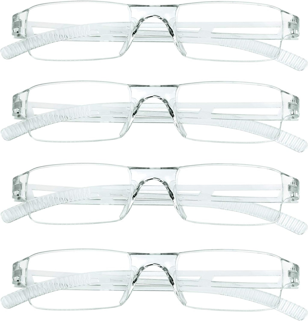 LifeArt 2/4 Pairs Reading Glasses, Blue Light Blocking Glasses, Computer Glasses for Men and Women, Rectangle Eyewear Frame