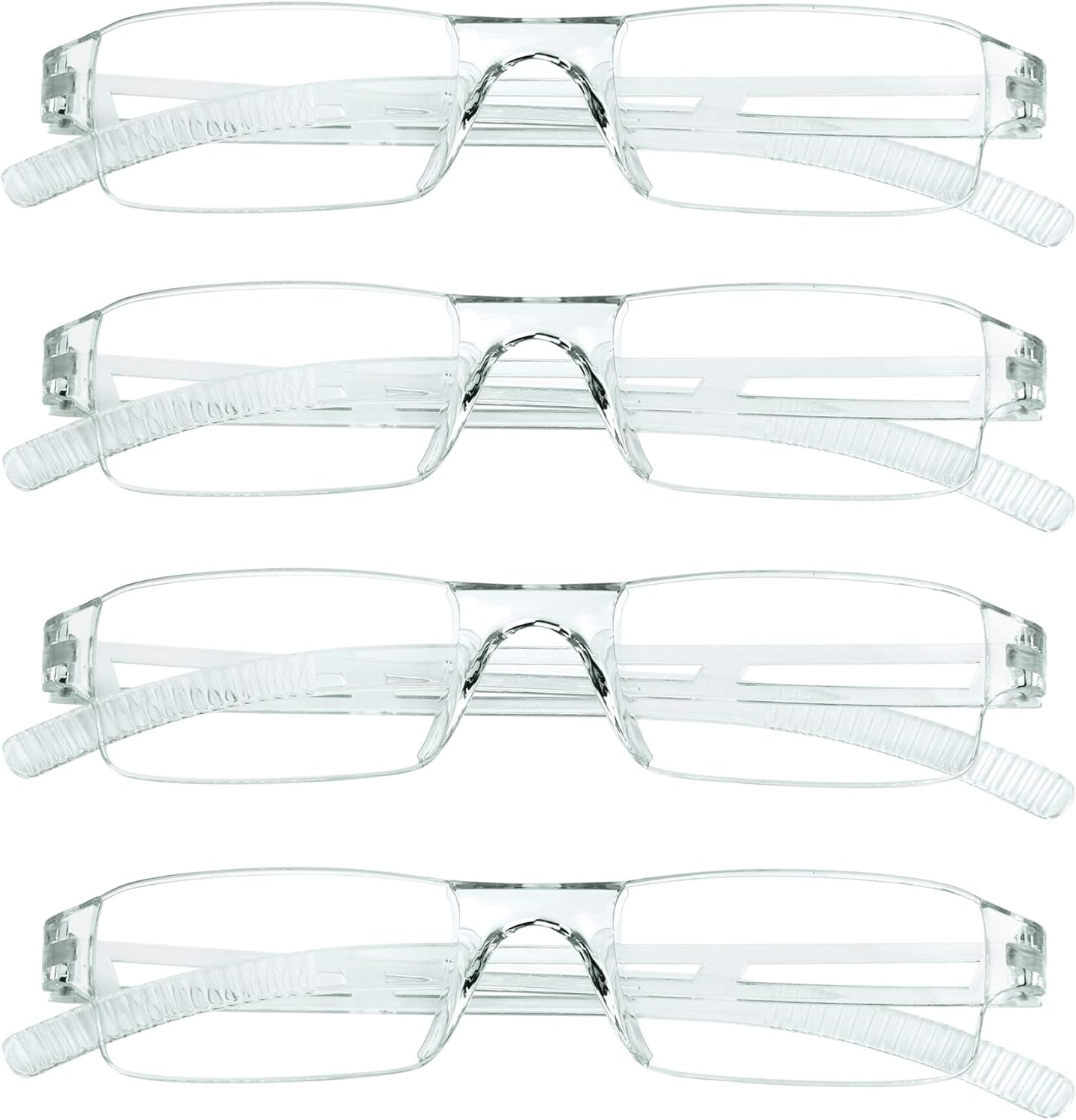 LifeArt 2/4 Pairs Reading Glasses, Blue Light Blocking Glasses, Computer Glasses for Men and Women, Rectangle Eyewear Frame