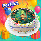 7.5x Inch Edible Cake Toppers – Monkey Themed Birthday Party Collection of Edible Cake Decorations