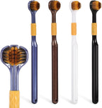 FRCOLOR Soft Bristle Toothbrush Three Sided Manual Toothbrush for Adults Multi Face Design Ergonomic Handle Oral Care for Home and Travel