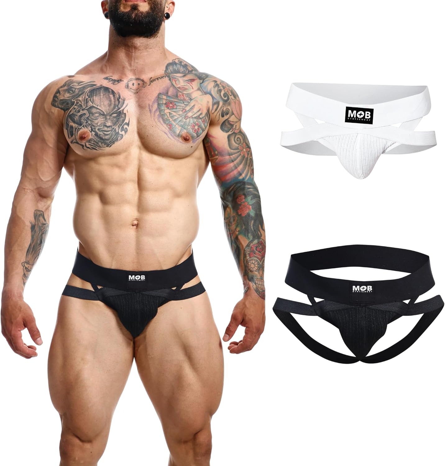 MALEBASICS Mens Jockstrap Athletic Supporter 3" Wide Band – Jock Strap Underwear for Men, Breathable Sport Fit