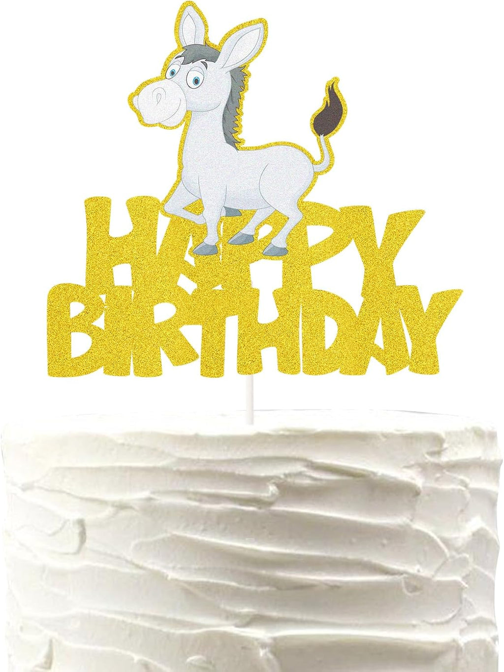 Donkey Happy Birthday Cake Topper,Wildlife Party Decorative Supplies,Farm Animal Happy Birthday Themed Party Decorations, Birthday Gift for Kids.