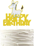 Donkey Happy Birthday Cake Topper,Wildlife Party Decorative Supplies,Farm Animal Happy Birthday Themed Party Decorations, Birthday Gift for Kids.