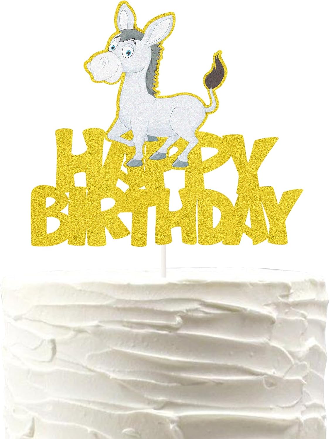 Donkey Happy Birthday Cake Topper,Wildlife Party Decorative Supplies,Farm Animal Happy Birthday Themed Party Decorations, Birthday Gift for Kids.
