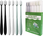 EasyHonor Extra Toothbrush for Sensitive Gums, Micro Fur Manual Toothbrush with 20000 Soft Floss Bristle for Pregnant Women, Elderly, Braces and Gum Recessions, Protect Fragile Gums (6 Pack)
