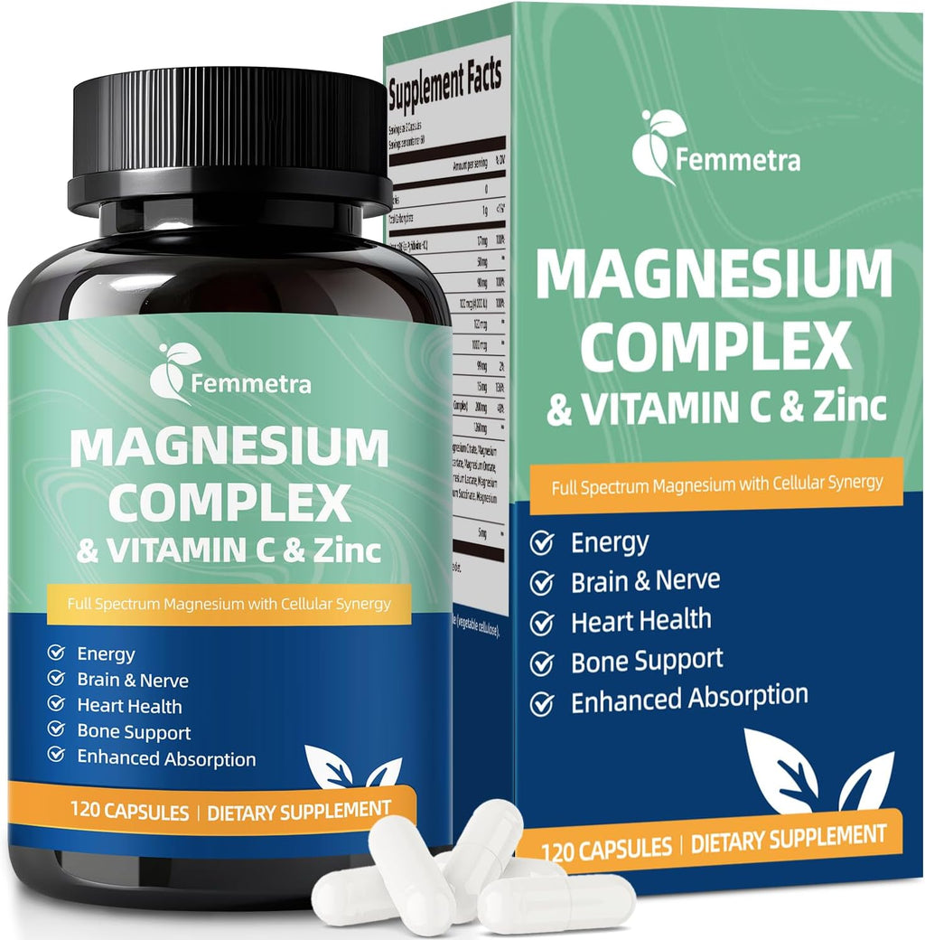 ZMA Supplement - Ultra Magnesium Zinc Vitamin D3 K2 C B6 & Inositol, with Magnesium Glycinate, Malate, Citrate, 23-in-1 Advanced Synergistic Formula for Sleep, Bone, Heart & Immune Support, 120 Caps