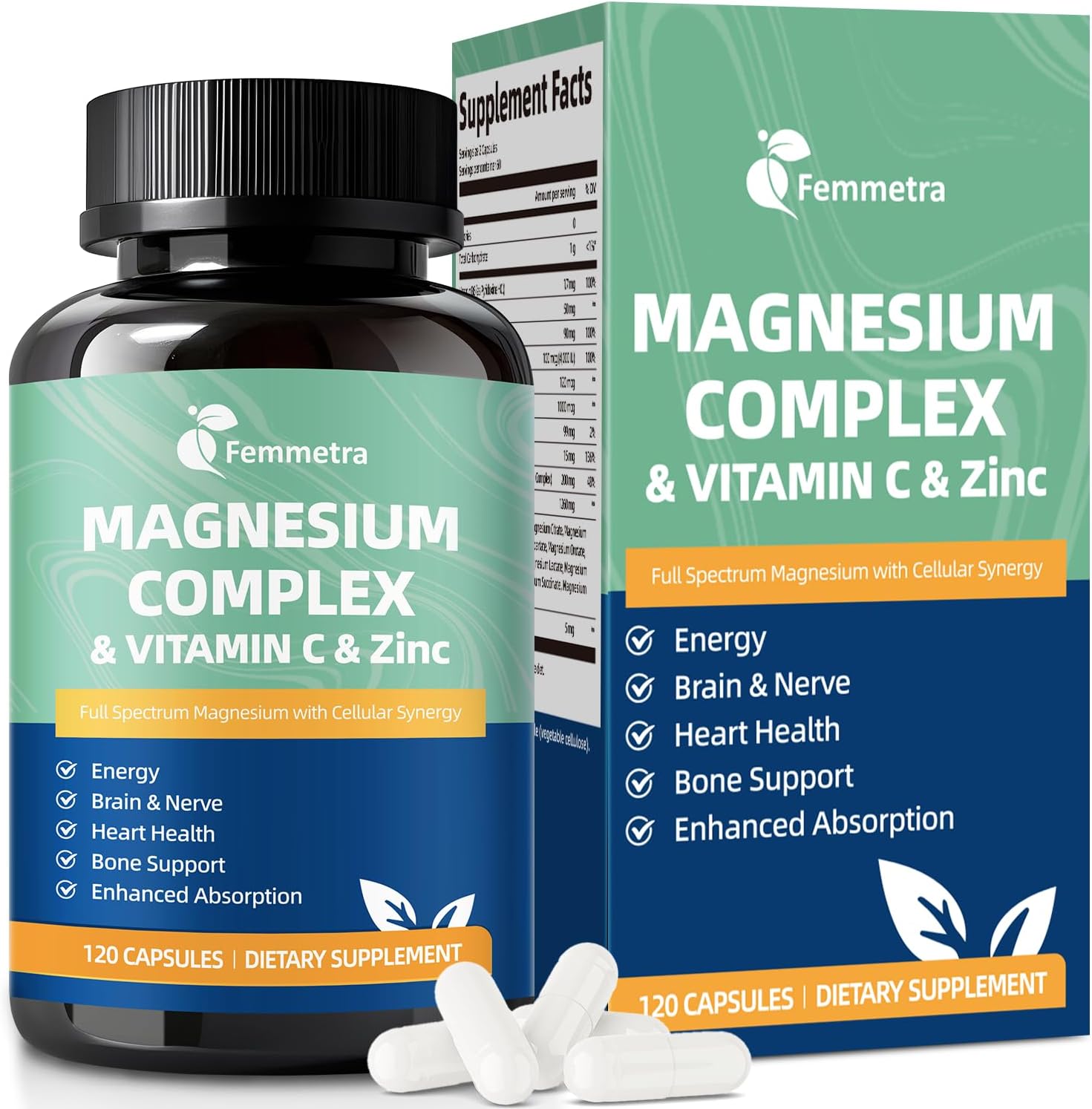 ZMA Supplement - Ultra Magnesium Zinc Vitamin D3 K2 C B6 & Inositol, with Magnesium Glycinate, Malate, Citrate, 23-in-1 Advanced Synergistic Formula for Sleep, Bone, Heart & Immune Support, 120 Caps
