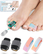 2Pcs Hammer Toe Straightener Broken Toe Splint with Removable Aluminum Plate and 2Pcs Fabric Wraps for Women & Men, Adjustable HammerToe Corrector for Curled & Bent Toe, Broken Support (Large)