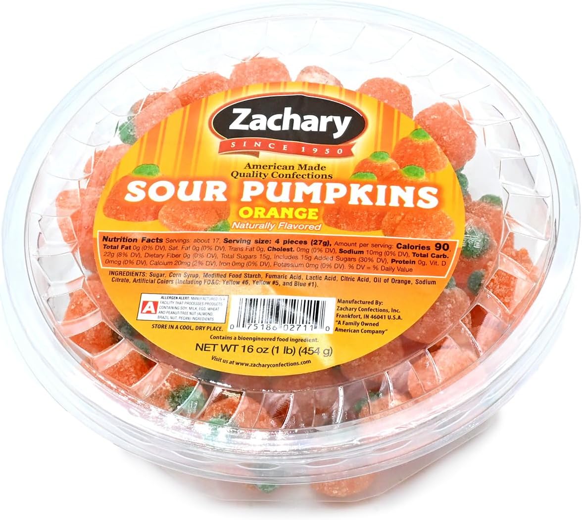 Zachary Sour Jelly Pumpkins 16oz Tub