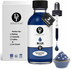 Dolce Flav Natural Blue Food Coloring – 2 oz Vibrant Plant-Based Color from Spirulina | Water-Soluble Liquid Dye for Baking, Drinks & Frostings | Graduated Dropper Included | No Artificial Dyes | Kosher | Made in USA