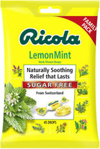 Ricola Sugar Free Large Bag Bundle, SF Lemon Mint (45 ct), SF Swiss Cherry (45 ct), 2 Bag Pack