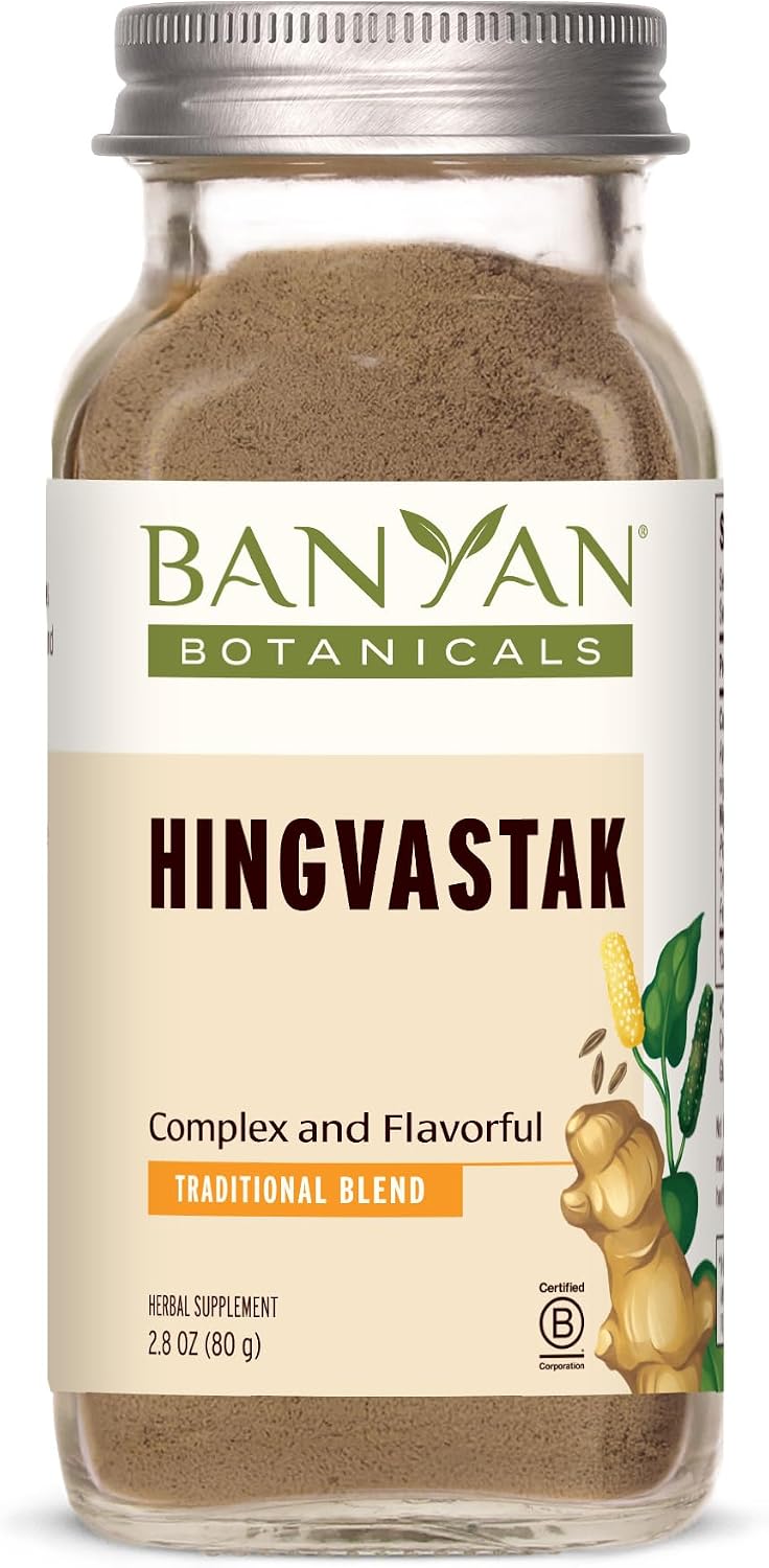 Banyan Botanicals Hingvastak Powder – Hingvastak with Gluten Free Asafoetida & Herbs for Digestion – Supports a Healthy Digestive Tract* – Spice Jar – Non-GMO, Sustainably Sourced, Gluten Free
