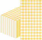 SietDESEO 25 Pieces 3-ply Yellow Gingham Napkins 13 x 15.7 Inches Guest Bathroom Napkins Disposable Hand Towels for Bathroom Wedding Birthday Party Paper Dinner Napkins