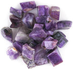 CRYSTALIS 25pcs Natural Charoite Raw Crystals, Loose Gemstone Wholesale Bulk Rough Jewelry Making Supply, Chakra & Healing Raw Stones, Wire Wrapping, DIY, Gem Collection, Size : 5-8mm