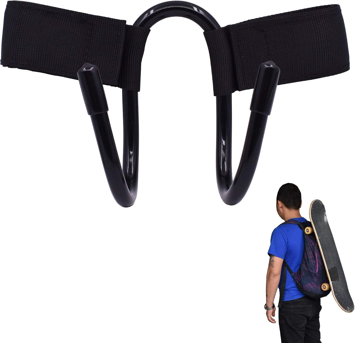 YYST Backpack Attachment Carrier Hanger Rack Hook Holder for Carrying Mini Cruiser, Cruiser Board,Skateboard - Fit Most Backpacks - Easy to Use - No Backpack